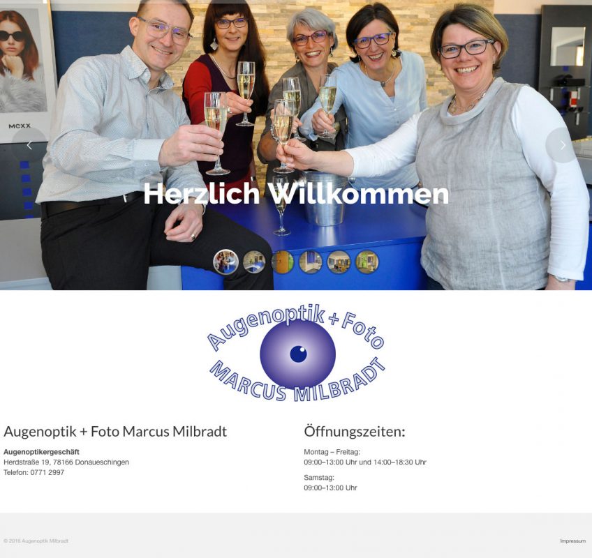 Di2 Ideenschmiede Werbeagentur News Augenoptik Marcus Milbradt One-Pager
